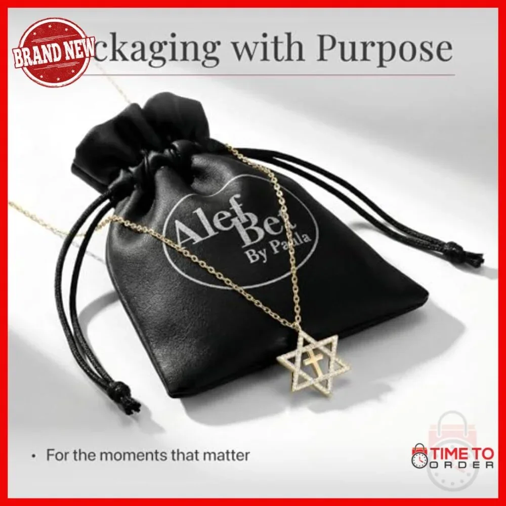 Sterling Silver Star of David Cross Pendant Necklace 16 Inch Chain